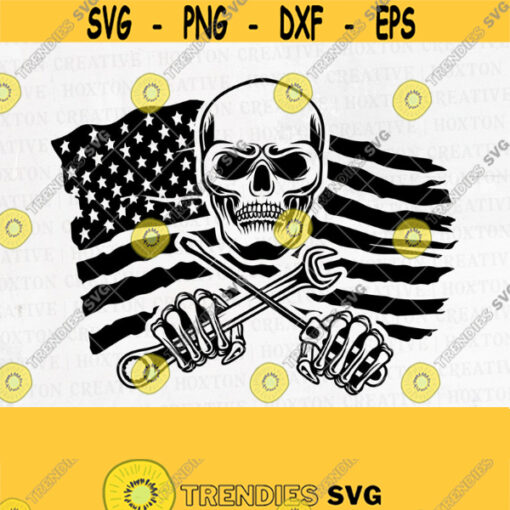 US Skull Mechanic Svg File Mechanic Shirt Patriotic Mechanic Svg Wrenches Svg Mechanic Skull Mechanic Svg Cut FilesDesign 806