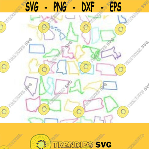 US States Outline SVG Studio 3 AI Dxf Ps and Pdf Cutting Files for Electronic Cutting Machines