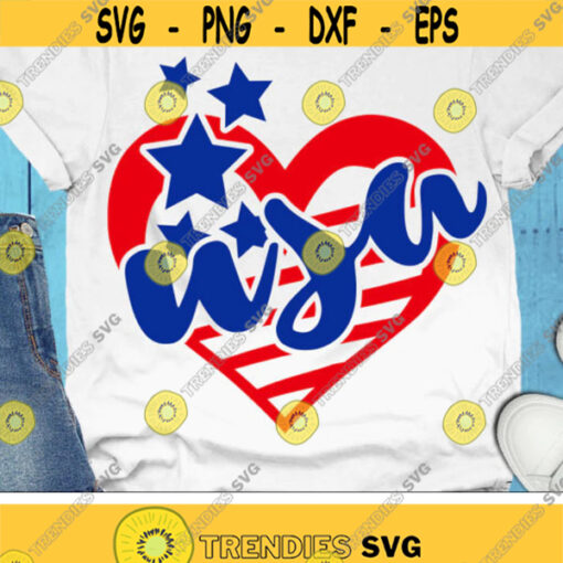 USA Heart Svg 4th of July Svg Patriotic Svg America Svg Dxf Eps American Flag Heart Love USA Memorial Day Cricut Silhouette Cut Files Design 2507 .jpg