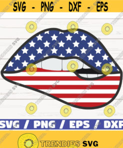 USA Lips SVG Cut File Clip art Commercial use Instant Download Silhouette 4th of July SVG Flag Lips Svg Independence Day Design 471