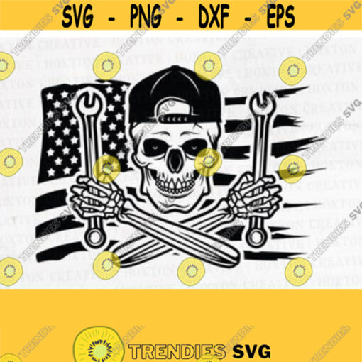 USA Skull Mechanic Svg Mechanic Svg Mechanic Shirt Skull USA Flag Patriotic Mechanic Svg Wrenches Svg Mechanic Skull Cut FilesDesign 38