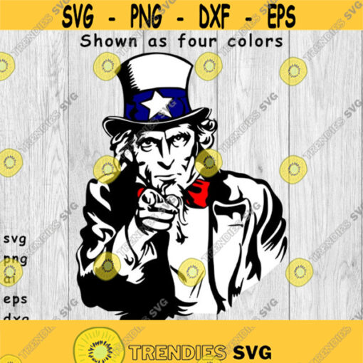 Uncle Sam USA I want you America SVG png ai eps dxf files for Auto and Vinyl Decals T shirts CNC Cricut and other cut projects Design 268