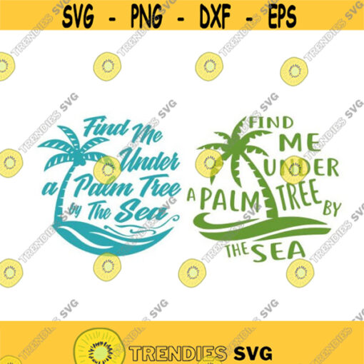 Under a Palm Tree Island Cuttable Design SVG PNG DXF eps Designs Cameo File Silhouette Design 1099
