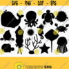 Under the Sea SVG Bundle. Sea Animals Icons Cut Files. Ocean Shapes PNG Clipart. Kids Vector Monograms Cutting Machine Download dxf eps Design 560