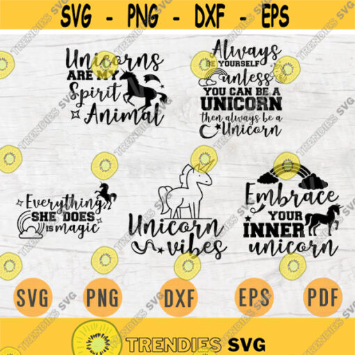 Unicorn Bundle Pack 5 SVG Files for Cricut Unicorn Quotes Vector Cut Files INSTANT DOWNLOAD Cameo Dxf Eps Png Pdf Iron On Shirt 2 Design 915.jpg