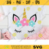 Unicorn Face Eyelash SVG Spring Unicorn Face with Flowers T Shirt svg dxf Cut Files for Cricut and Silhouette Commercial Use copy