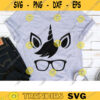 Unicorn Face with Eyeglasses SVG DXF Nerdy Geek Unicorn Silhouette Wearing Glasses svg dxf Cuttable Files for Cricut Clipart copy