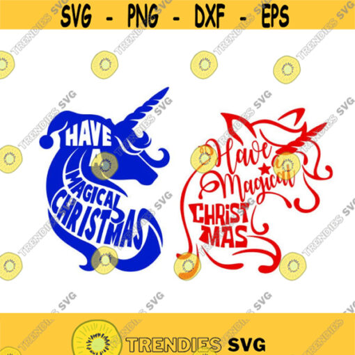 Unicorn Have a Magical Christmas Cuttable Design SVG PNG DXF eps Designs Cameo File Silhouette Design 1058