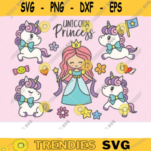 Unicorn Princess Clipart Cute Baby Unicorn Illustration Birthday Unicorn Clip Art Clipart Set Commercial Use copy