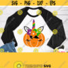 Unicorn Pumpkin Svg Girl Halloween Shirt Svg Autumn Fall Halloween Svg Design for Cricut Silhouette Iron on Transfer Sublimation File Design 373
