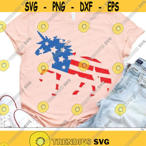 Unicorn Svg 4th of July Svg Patriotic Svg America Cut Files American Flag USA Svg Dxf Eps Png Girls Shirt Design Silhouette Cricut Design 2715 .jpg