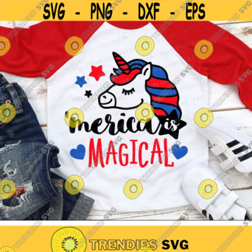 Unicorn Svg 4th of July Svg Patriotic Svg Merica is Magical Svg America Clipart USA Svg Dxf Eps Png Kids Shirt Svg Silhouette Cricut Design 905 .jpg