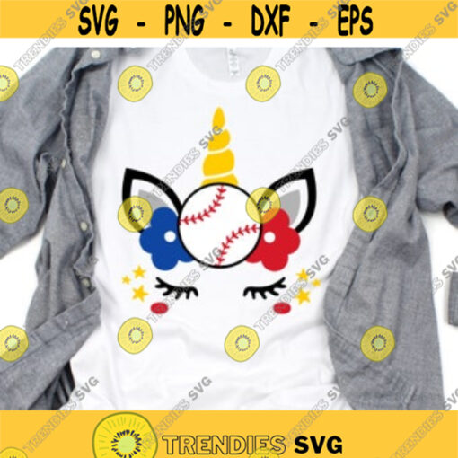 Unicorn Svg Baseball Unicorn Svg Unicorn Face Baseball Svg Girl Baseball Svg Baseball Sister Baseball Shirt Svg File for Cricut Png Dxf Design 7208.jpg