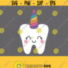 Unicorn Tooth Fairy SVG. Cute Rainbow Girl Tooth Cut Files. Vector Kawaii Tooth PNG. Cutting Machine Instant Download Files dxf eps Design 791