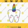 Unicorn Tooth Fairy SVG. Cute Rainbow Unicorn Tooth Cut Files. Vector Kawaii Tooth PNG. Cutting Machine Instant Download Files dxf eps Design 473