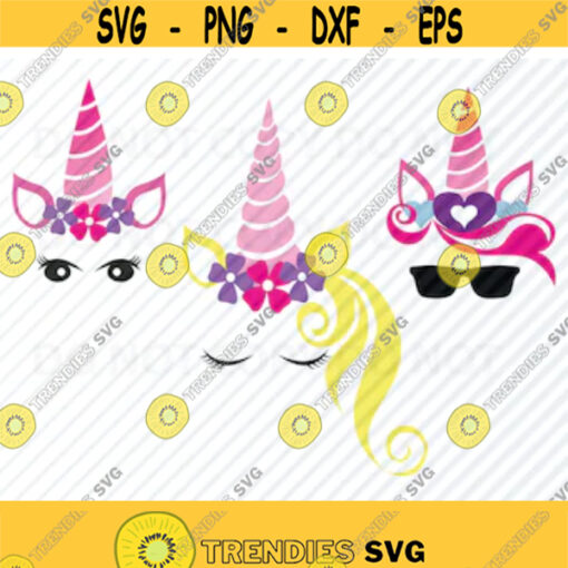 Unicorn face SVG Bundle Unicorn Vector Images unicorn Clip Art for Vinyl Cutting SVG Files For Cricut Eps Png Stencil ClipArt Design 435