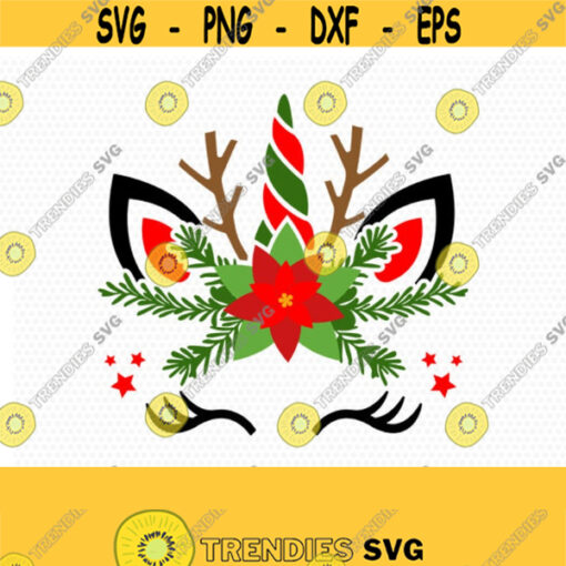 Unicorn svg Christmas unicorn svg Reindeer SVG Christmas SVG Cutting File Svg CriCut Files svg jpg png dxf Silhouette cameo Design 170