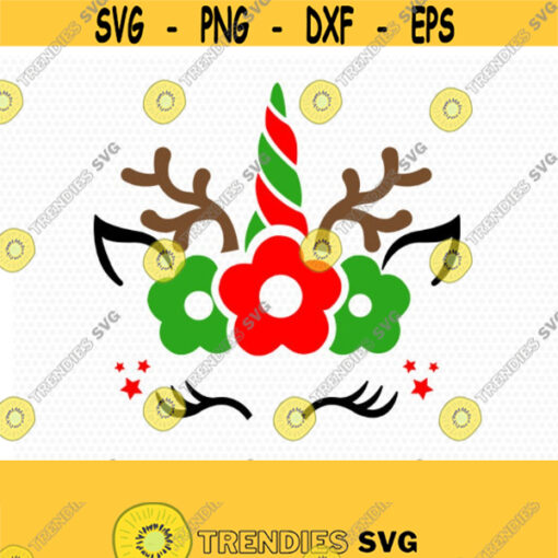 Unicorn svg Christmas unicorn svg Reindeer SVG Christmas SVG Cutting File Svg CriCut Files svg jpg png dxf Silhouette cameo Design 182