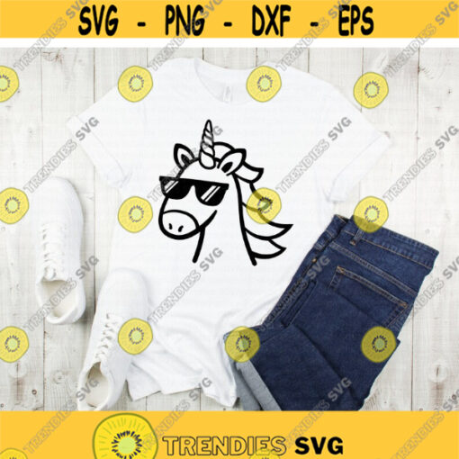 Unicorn svg Unicorn Boy svg Unicorn with Sunglasses svg Magical svg Birthday svg dxf png Shirt Design Cut File Cricut Silhouette Design 290.jpg