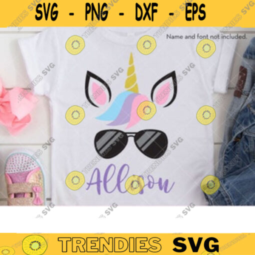 Unicorn with Sunglasses SVG DXF Files for Cricut or Silhouette Cuttable Cool Funny Summer Unicorn Face svg dxf copy