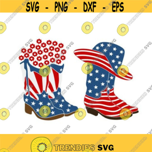 Usa Boots Flag United states western cowboy Cuttable Design SVG PNG DXF eps Designs Cameo File Silhouette Design 54