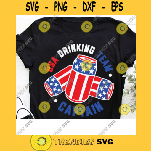 Usa Drinking Team Svg Captain Svg Beer Can Svg Merica Men 4th of July American Flag USA Svg Independence Day 4th of July Svg