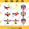 Usa Flag Trans portion Airplane Balloon Cuttable Design SVG PNG DXF eps Designs Cameo File Silhouette Design 1647