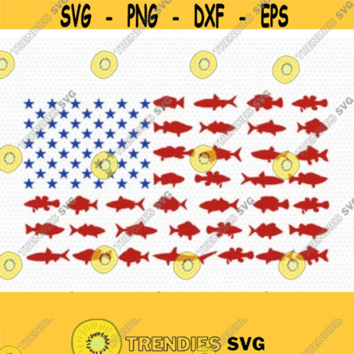 Usa fishing flag svg Fishing svg Bass svg Fishing Clipart Fish lover svg Cricut Silhouette Cut File svg dxf Design 226
