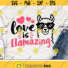 Valentine Llama Svg Love is llamazing Svg Valentines Day Svg Dxf Eps Png Kids Shirt Design Funny Sayings Cut Files Silhouette Cricut Design 1531 .jpg