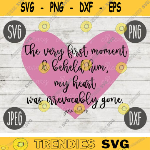 Valentine SVG My Heart was Irrevocably Gone Jane Austen svg png jpeg dxf Commercial Cut File Classic Literature Quote Saying Cute 1687