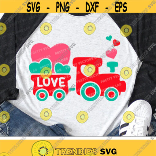 Valentine Train with Hearts Svg Valentines Day Svg Dxf Eps Png Love Cut Files Kids Shirt Design Baby Clipart Silhouette Cricut Design 2374 .jpg