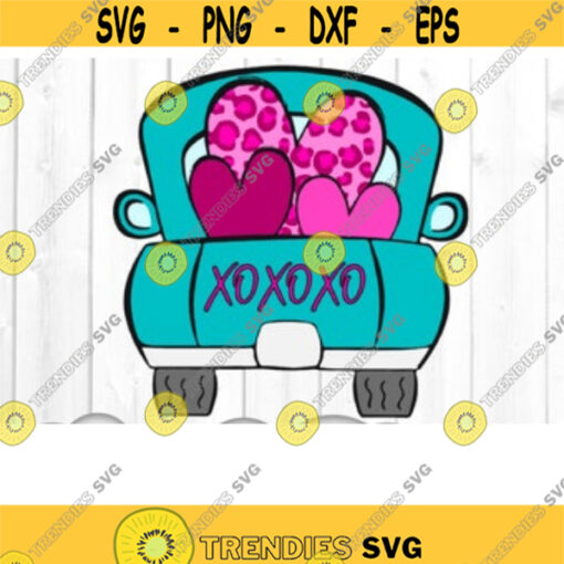Valentine Truck SVG Truck SVG Files For Cricut Valentines Clip Art Valentines Day Hearts Svg Vinyl Decal Back Of Truck Dxf Cut Files .jpg