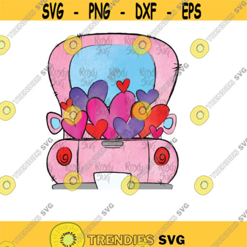 Valentine Truck Sublimation PNG Design Valentine Truck Clipart Valentine PNG Valentines Day XOXO Hearts Clipart Back of truck