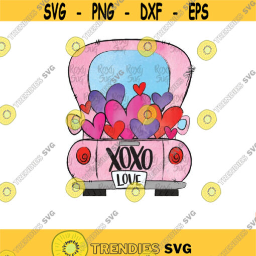 Valentine Truck Sublimation PNG Design Valentines Day png XOXO Clipart Valentine Truck Clipart Valentine png Back of truck PNG