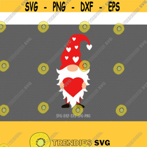 Valentine gnome with heart svg gnome svg valentines day svg Love svg valentine svg svg for CriCut silhouette svg jpg png dxf Design 372