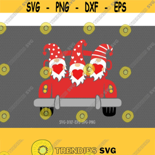 Valentine gnomes with heart on old truck svg gnomes svg valentines day svg Love svg svg for CriCut silhouette svg jpg png dxf Design 150