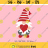 Valentines Day Gnome svg Valentine svg Cute Gnome Holding Heart Love Gnome svg Gnome shirt svg Kids svg Cricut Silhouette Cut files Design 1373