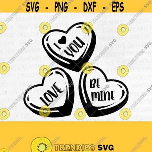 Valentines Day Svg File Heart Candies Clipart Valentines Day Cut File Candy Hearts Svg Conversation Heart Svg Valentines Cut FileDesign 687