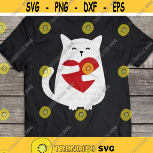 Valentines Day svg Cat with Heart svg Cat svg Kitten with Heart svg Love svg Valentine Shirt Clipart Cut File Cricut Silhouette Design 96.jpg