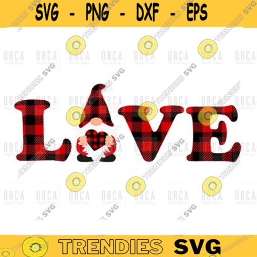 Valentines Day svg LOVE Gnomes svg Gnome svg Hearts svg Buffalo Plaid LOVE svgI Love you svgpng digital file 286