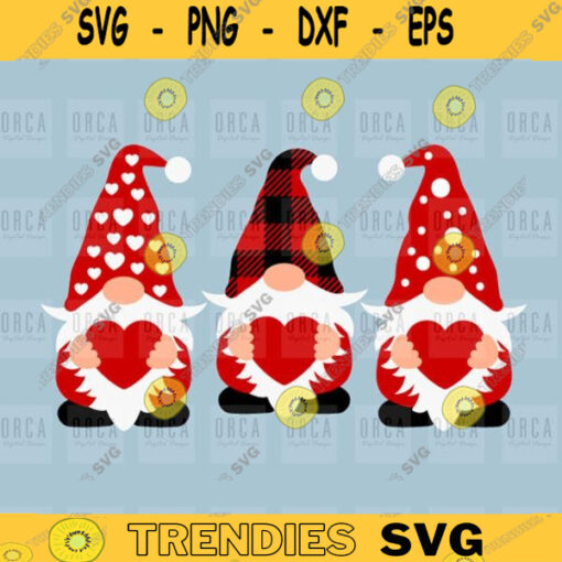 Valentines Day svg Three Gnomes svg Gnome svg Valentine svg Hearts svg Buffalo Plaid Gnome svgI Love you svgpng digital file 380