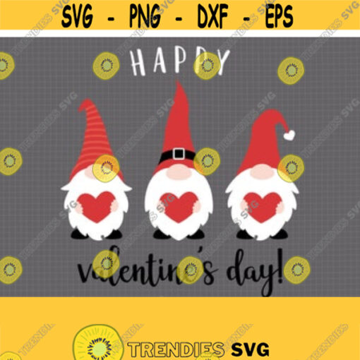Valentines Gnome SVG. Happy Valentines Day Gnomes Clipart PNG. Gnomes with Hearts Cut File. Love Silhouette Vector Cutting Machine Download Design 369