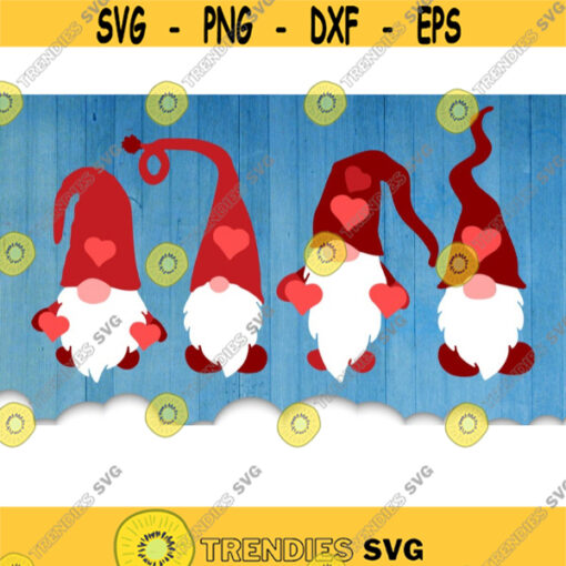 Valentines Gnomes Gnome Hearts SVG Gnome SVG Gnome SVG Files For Cricut Gnomes Valentine Svg Cut Files Iron On Dxf Clip Art Design 10081 .jpg