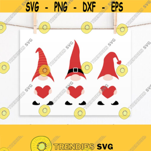 Valentines Gnomes SVG. St Valentines Day Gnome Clipart PNG. Love Hearts Gnomes Wall Art Cut File Silhouette Vector Cutting Machine Download Design 835