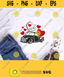 Valentines Hearts Truck SVG for Cricut Valentines Day SVG Valentines red Truck Svg Valentines vintage Truck Valentines SVG Cutting File 256