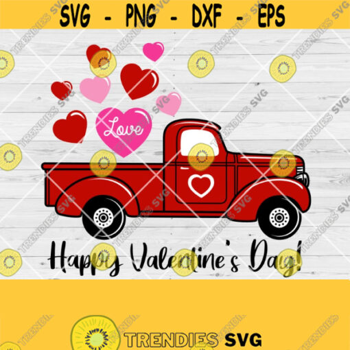 Valentines Red Truck Svg Valentines day svg Valentines vintage Truck Red Truck Svg Love svg Valentines Truck Clipart Cutting Files