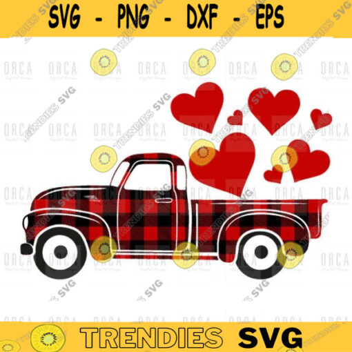 Valentines Truck With Heart svg Truck With Heart svg Valentines Day Buffalo Plaid Truck svgI Love you svgpng digital file 229