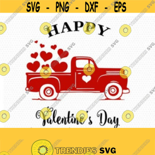 Valentines red Truck Svg Happy Valentines Truck svg Happy Valentines SVG Cutting File Svg CriCut Files svg jpg png dxf Silhouette cameo Design 352
