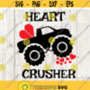 Valentines svg Heart Crusher svg Monster Truck svg Valentines Truck svg Heart Breaker svg Boys Girls Valentine Shirt Png Eps SVG Design 2932