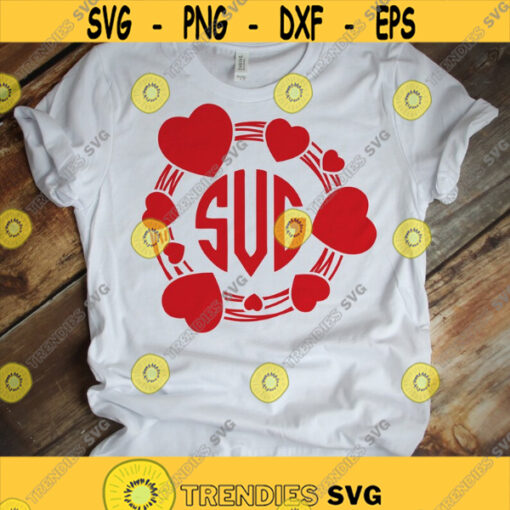 Valentines svg Heart svg Monogram svg Valentines Day svg dxf png Circle Monogram Cut file Clipart Cricut Silhouette Shirt Gift Design 796.jpg